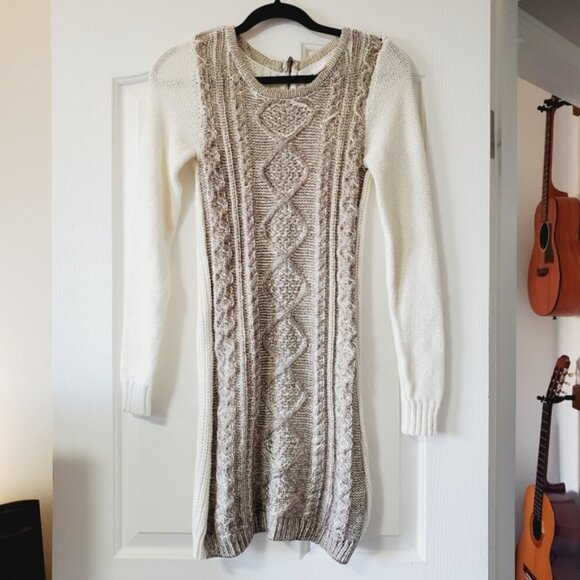 ABS Allen Schwartz Studded Chic Cable Knit Sweater Dress S - Picture 2 of 8